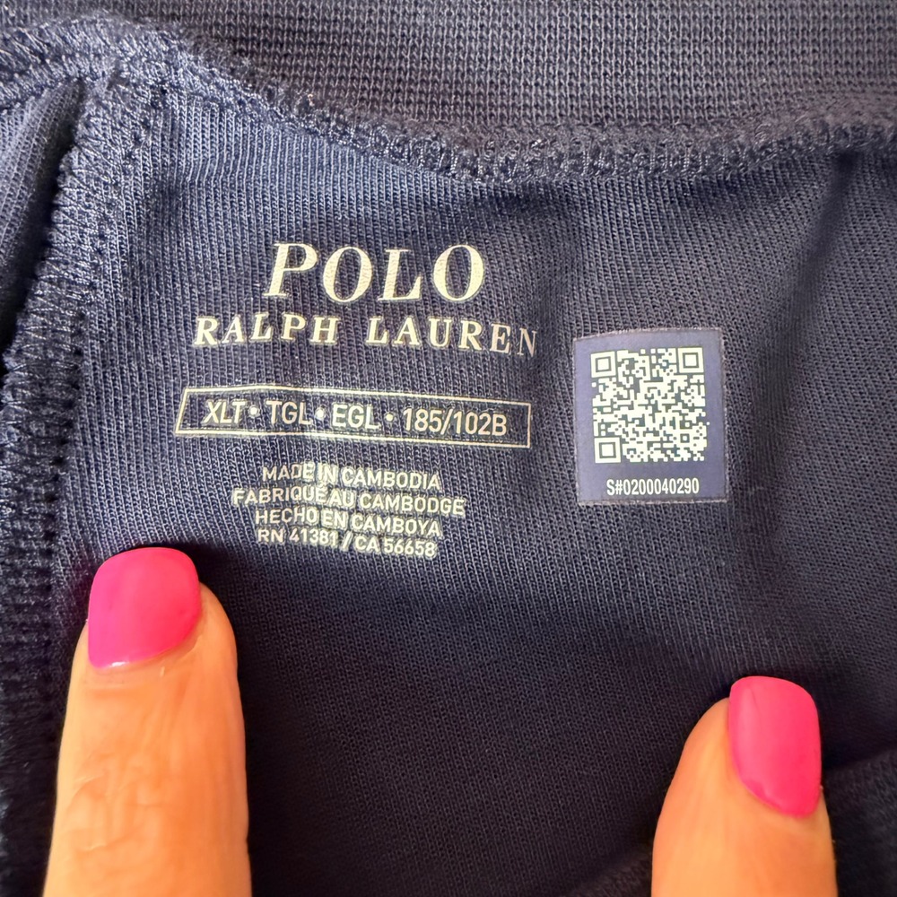 Polo Ralph Lauren Mens XLT Aviator Navy White Side Stripe Joggers NWT - Picture 2 of 10